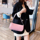 Elegant Leather Women Shopping Handbag Candy Color Shoulder Tote Bag (Pink) A