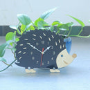 Hedgehog Wall Clock Wooden Animal Clocks Living Room Bedroom Office Decor W T1Q9