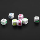 Letter Beads, 100 Pieces, Multicolored, Loom Bandz, Dice, Bracelet D6X8