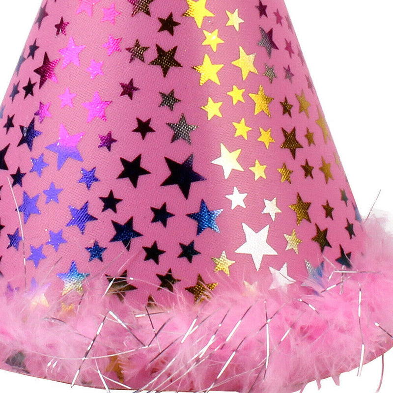 1set Dog Headband Sequins Hat Saliva Towel Birthday Decor Costume (Pink)