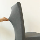 Thicken Fabric Elastic Slipcovers Short Dining Chair Seat Cover Decor Grey