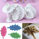 3pcs Leaf Cookie Plunger Cutter Fondant Sugarcraft Mold Cake Decorating Tool MME