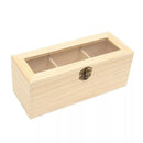 Wood Tea Caddies Tea Bag Jewelry Organizer Chest Storage Box 3 Compartments H2O7