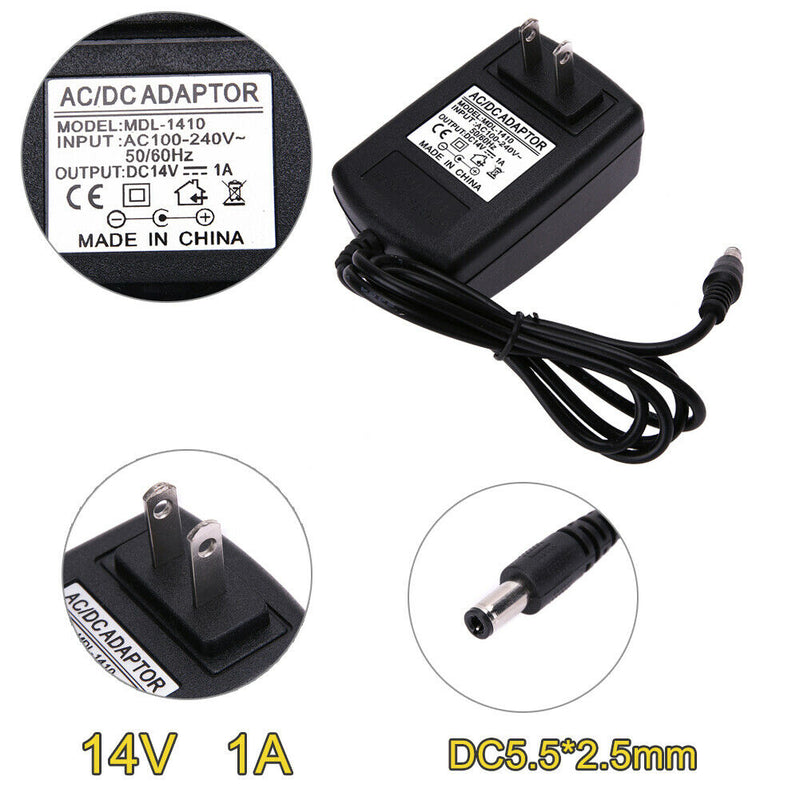 DC14V 1A Adapter AC 100V-240V to DC 14V Converter Power Supply Adapter 5.5*