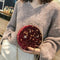 Starry Sky Circular Fashion Suede Shoulder Bag Chain Belt Women'S Crossbody B1F6