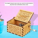 Retro Carved Hand Cranked Music Box Wooden Manual Birthday Gift Ornaments