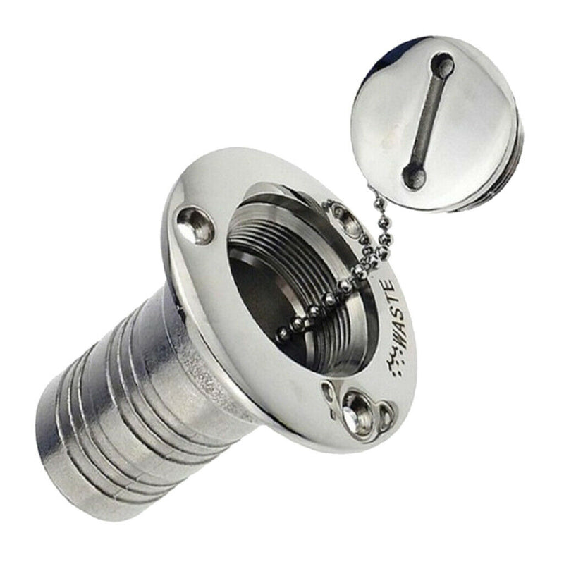 38mm Marine Boat Waste Fuel Tank Deck Fill Filler & Key Stainless Steel