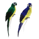 2pcs Imitation Feather Macaw Parrot Bird Statue Yard Tree Lawn Ornament