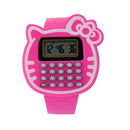 Children Silicone Date Multi-Purpose Kids Calculator Wrist Watch Rosered A