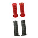 2 Pair Motorbike Motorcycle Handlebar Handle Bar Grips Red and Dark Grey -