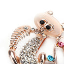 Fashion Crystal Cat Eat Fish Brooch Animal Women Pin Decor Corsage Badge JewelJR