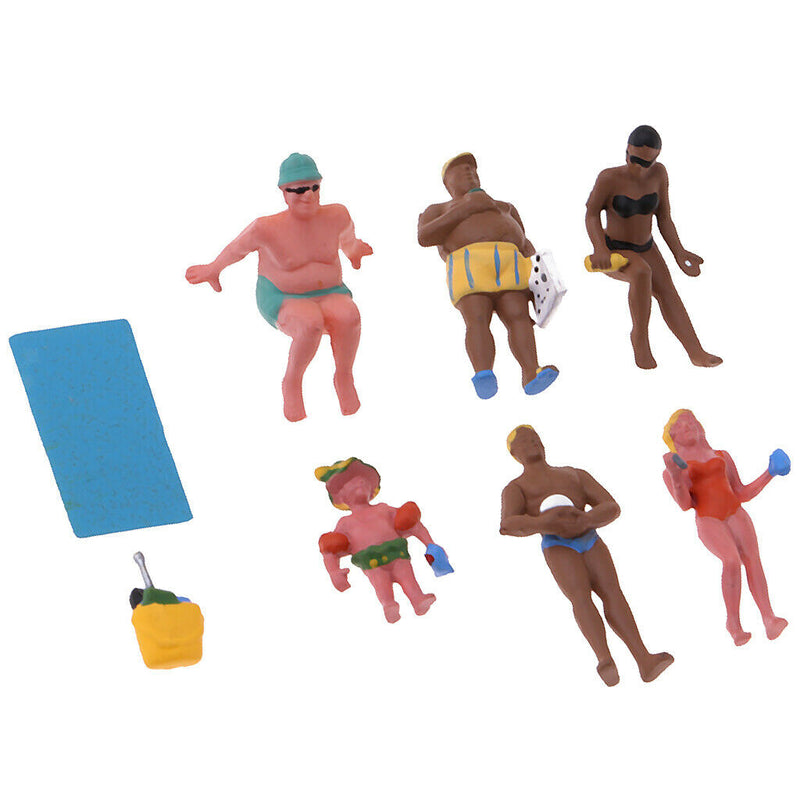 6pcs HO Scale People Miniatures for Sand Table Beach Scenery Diorama Layout