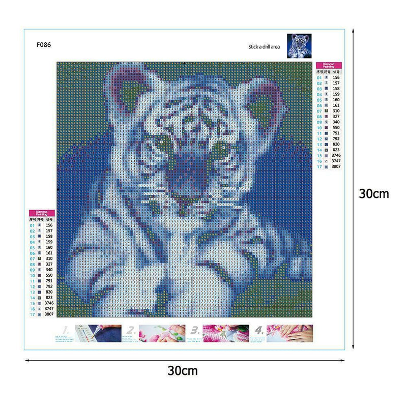 5D DIY Full Drill Square Diamond Painting Tiger Cross Stitch Embroidery Kit