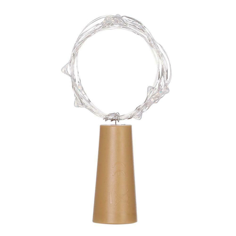 1.5m 15-LED Copper Wire String Light with Bottle Stopper Party Decor Lamp