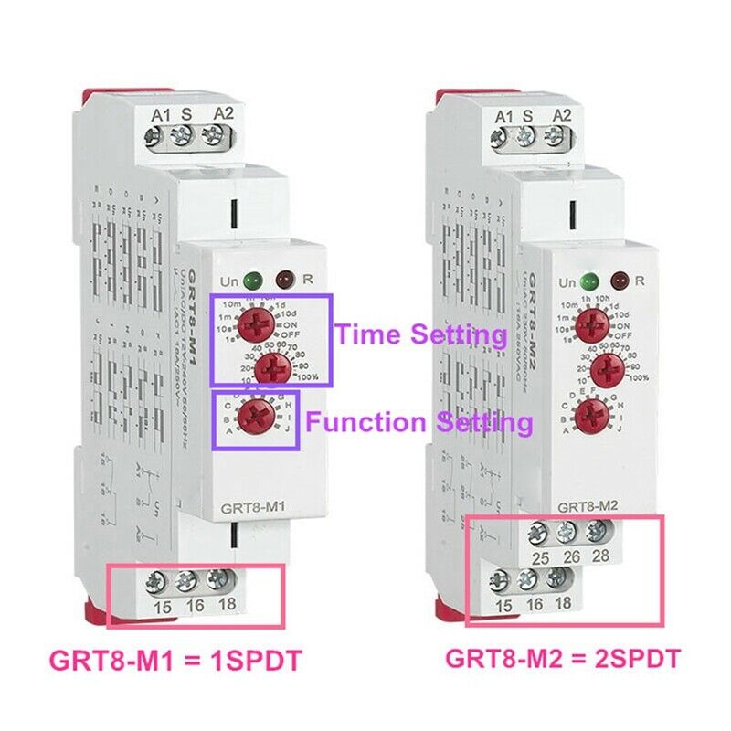 GRT8-M1 16A Multifunction Timer Relay with 10 Function Choices AC 230V Time A7U4