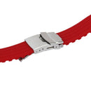 22mm Silicone Rubber Watch Strap Band Deployment Buckle Waterproof---Red