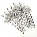 50pcs Shiny Unicorn Striped Paper Disposable Straws Party Decoration
