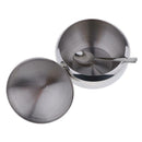 Mirror Finish Stainless Sugar Bowl w/Lid & Spoon for Home Kitchen Dome Shape