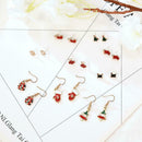 9 Pairs Christmas Stud Earrings Women Gloves Snowflake Dangles Jewelry Gift A
