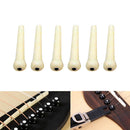 6X White Ebony Bridge Pins with Shell Dots for Acoustic Guitar Multi-colors  T