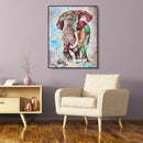 Painting By Numbers Kit DIY Color Elephant Canvas Oil Art Picture Craft
