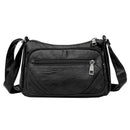 Soft Leather Shoulder Bag Women Big Capacity Zipper Crossbody Pouch (A-880)