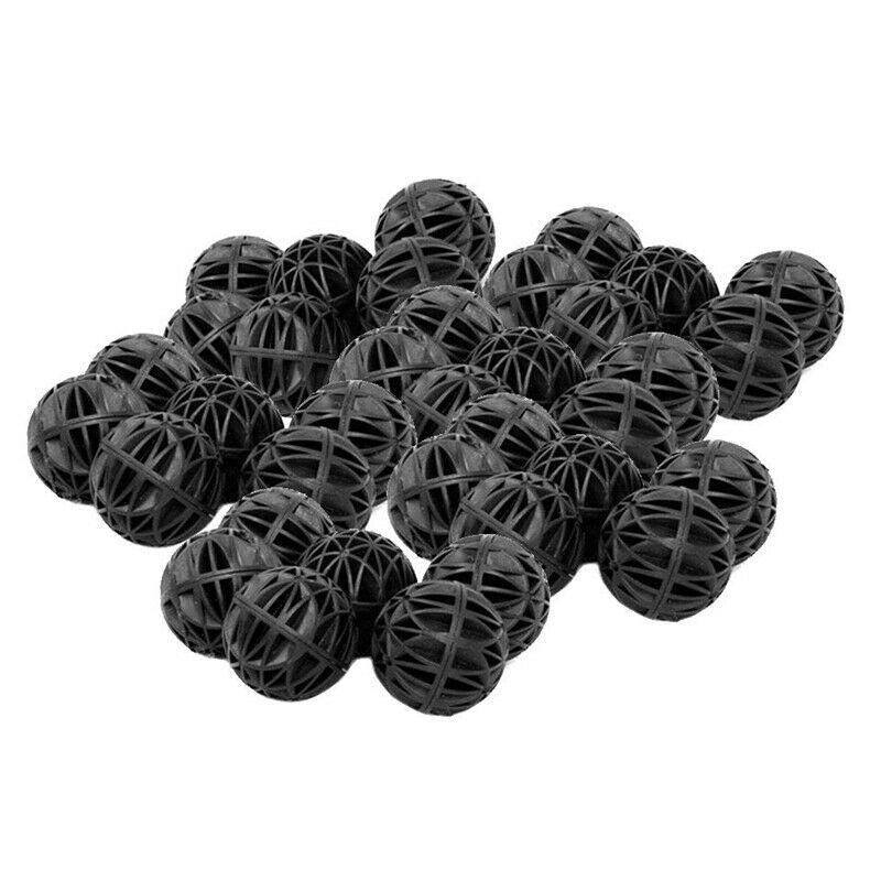100pcs Aquarium Bio Balls Fish Tank Filters Black 16MM U3K4