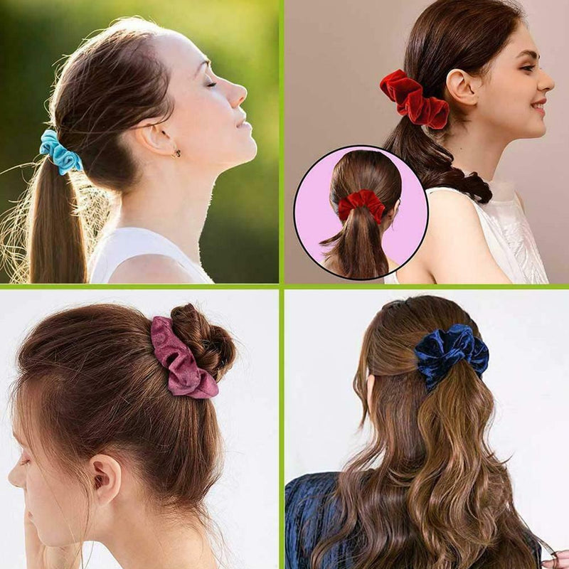 45pcs Velvet Elastic Rubber Band Fashion Women Hair Ropes Ponytail Holder  A