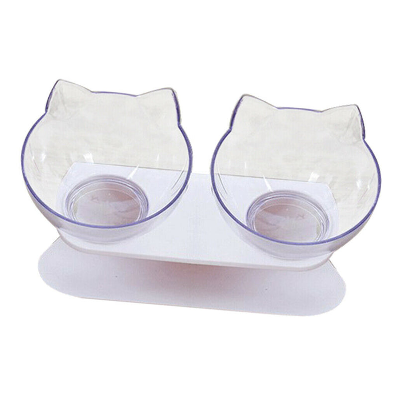 Cat Elevated Bowls Raised Feeder For Small Animals Cats Hamster Double Bowls