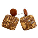 Handmade Bohemian Wooden Rattan Wicker Straw Drop Earrings For Women Vintag I9W6