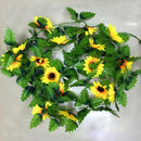 Sunflowers Ivy Vine Artificial Flowers Green Leaves Hanging Garland Superb