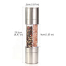 Stainless Steel Salt and Pepper Grinder Set 2 in 1-Adjustable Ceramic Sea S