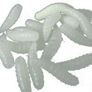 50pcs 1.6cm bait fishing maggot Grub Soft Baits Worms Noctilucent Luminous  S9Q1