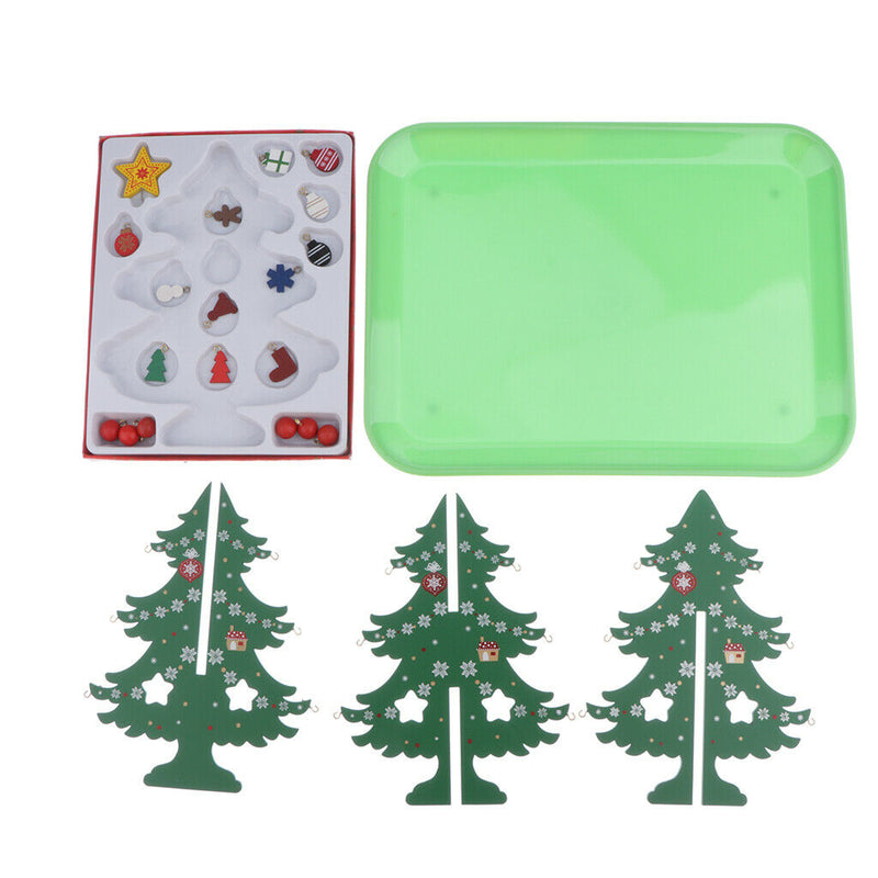 Creative Wood Building Blocks Christmas DIY Tree Set for Kids Children Men
