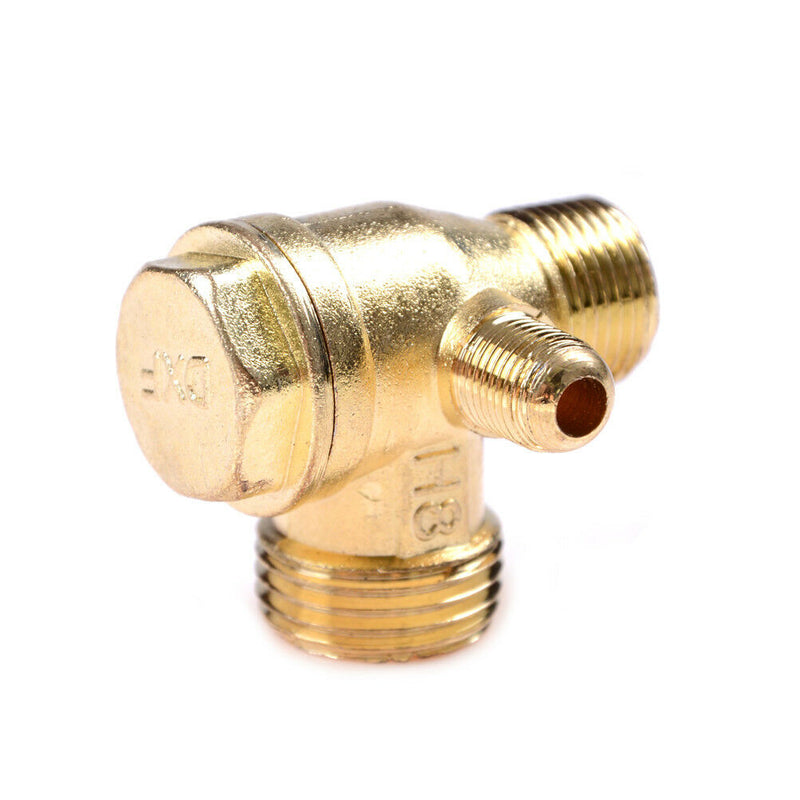 Air Compressor 3-Port Brass Male Threaded Check Valve Connector Tool A Cy