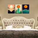 Art - Abstract Sunrise and Sunset Canvas Print Mural Mural Abstract Geometr