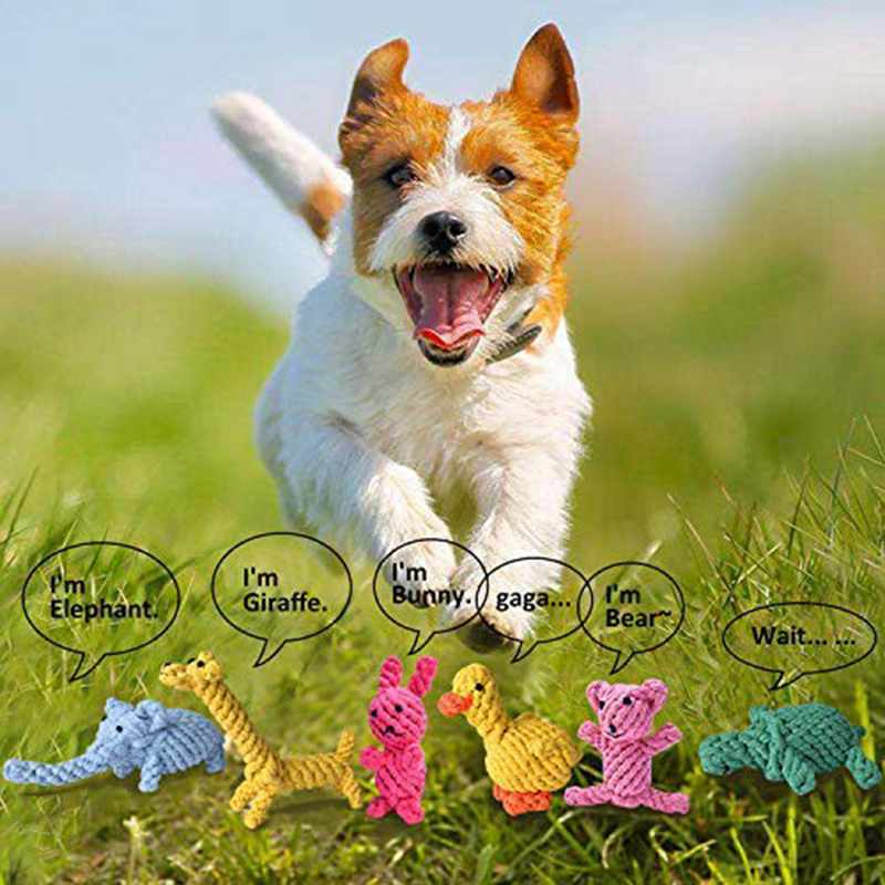 1X(Dog Rope Toys Cute Animals Design,Cotton Puppy Toys For Small Dogs.Rope