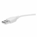 White Audio 3.5mm Male to USB 2.0 Male M/M Connector Charge Cable 15cm