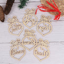 6Pc Christmas Tree Decor For Home Wooden Hollow Ornament Hanging Pendant Decor,a