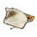 Women Roses Floral Fabric Clip Mini Small Coin Pocket Purse Bag Clutch