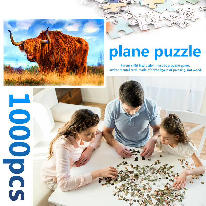 Kids Puzzles 1000 Pieces Yak Animal Picture Jigsaw Adults Educational Toys