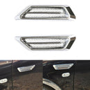 2Pcs Plastic Chrome Car SUV Air Flow Fender Side Vent Decor Stickers Accessory