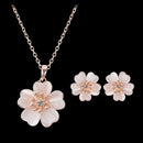 Fashion Stud Earrings Necklace Set Cute Flower Party Prom Jewelry Accessories&M