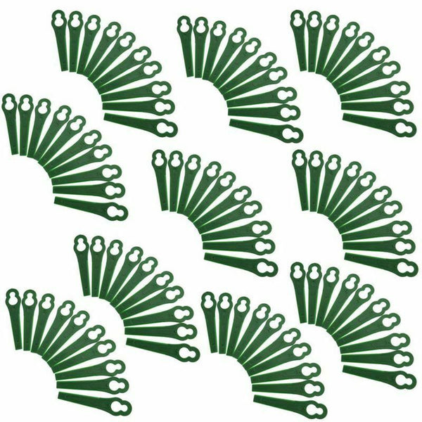 100 Plastic Lawnmower Strimmer Trimmer Blade Green For Bosch ART23 Accutrim