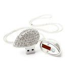 Jewelry Crystal Heart with Pendant Chain USB Flash Drive 2.0 Necklace Memor