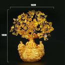 Chinese Golden Crystal Lucky Money Fortune Tree LUCKY Fortune Wealth Home O