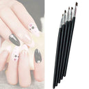 Nail Art Painting Acrylic UV Gel Salon Pen Flat Brush PCS Dotting Kit 5 Set J6R3