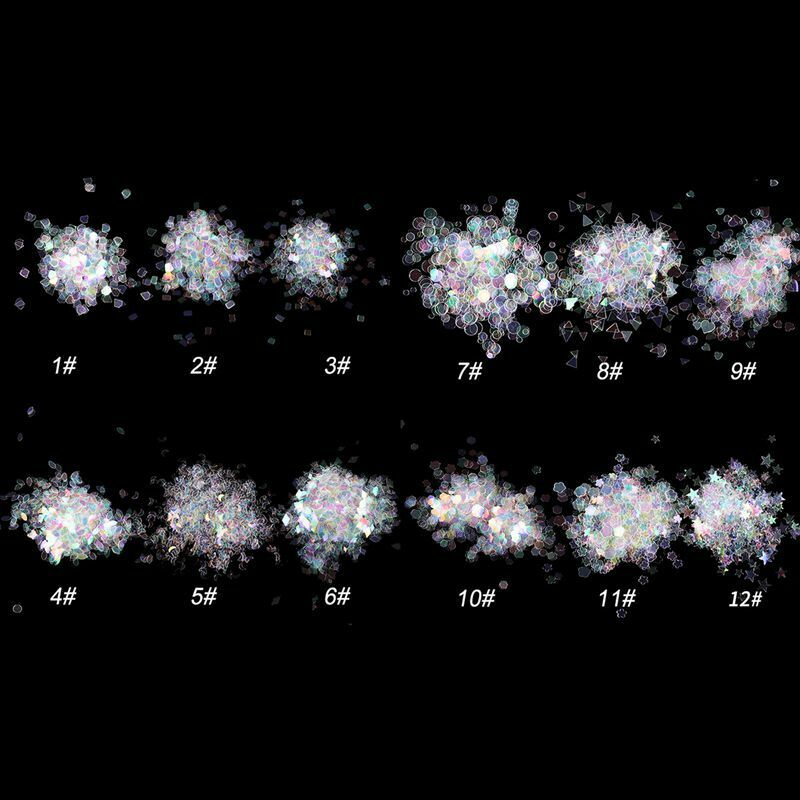 Lulaa 12 Colors/Set Shiny Round Hexagonal Heart-Shaped Five-Pointed Star Sh K8Y6