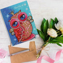 DIY Diamond Painting Owl Printed Valentine Birthday Gift Blessing Greeting Cards