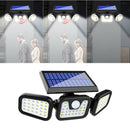 Solar Lights Outdoor LED Solar Motion Sensor Lights 3Head IP65 Waterproof